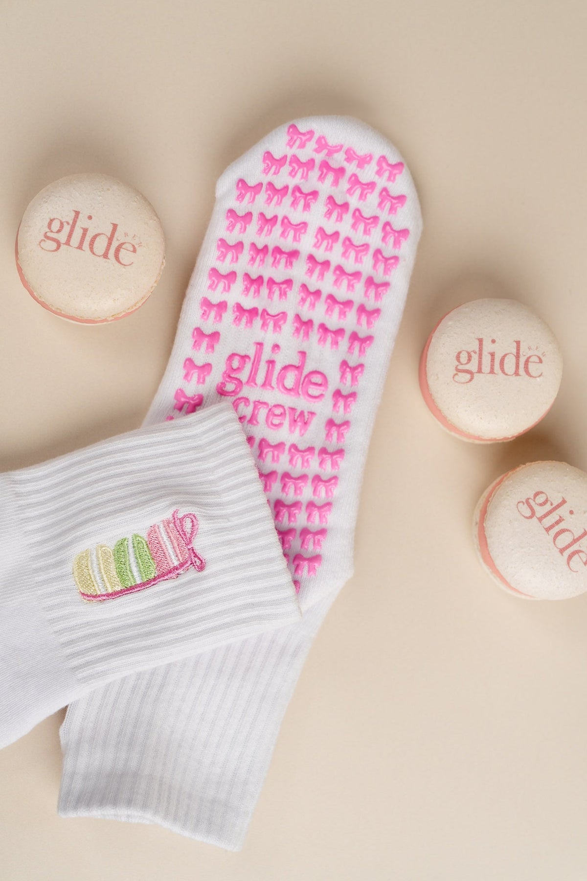 Glide Crew grip socks for Reformer Pilates with full heel-to-toe grip
